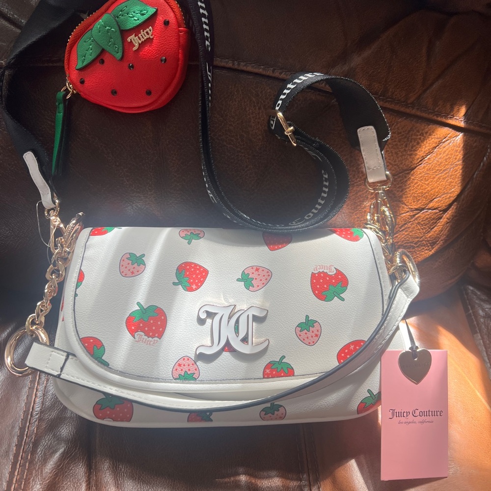 Juicy Couture White Bag with Strawberry Design